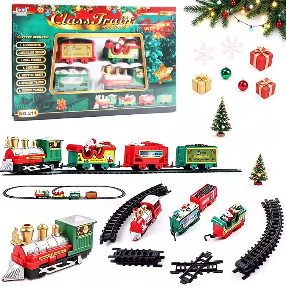 Christmas Tree Artificial - Set di trenini elettrici natalizi realistici,