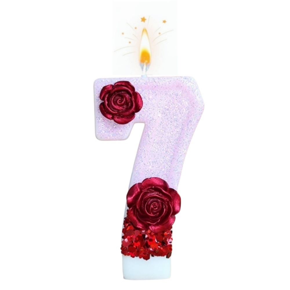 Candela Numerica Rosa Glittera - Holiday Candle Set recensione e prezzo