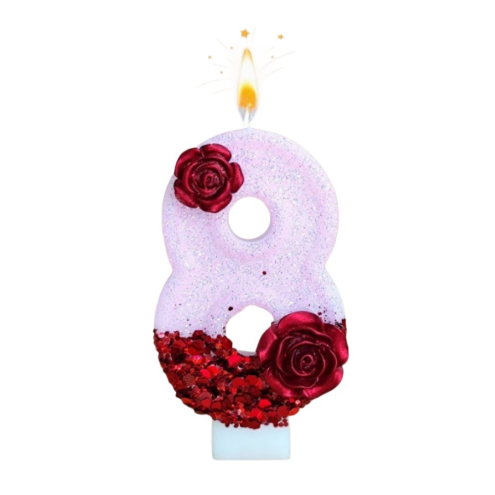 Candela Numerica Rosa Glittera - Holiday Candle Set recensione e prezzo