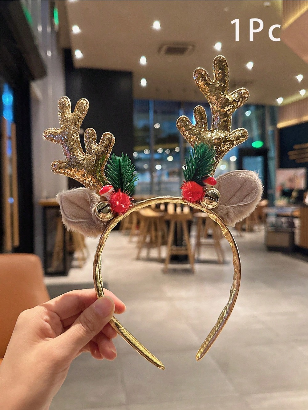 1pc oro paillettes fungo fasci - Reindeer Antlers Headband recensione e prezzo